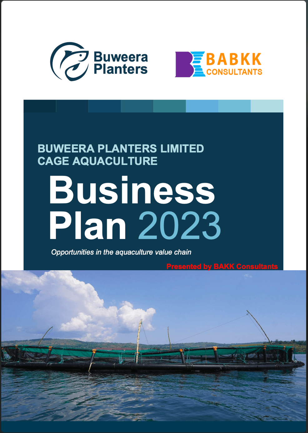 Buweera Planters Limited cage aquaculture business plan cover.